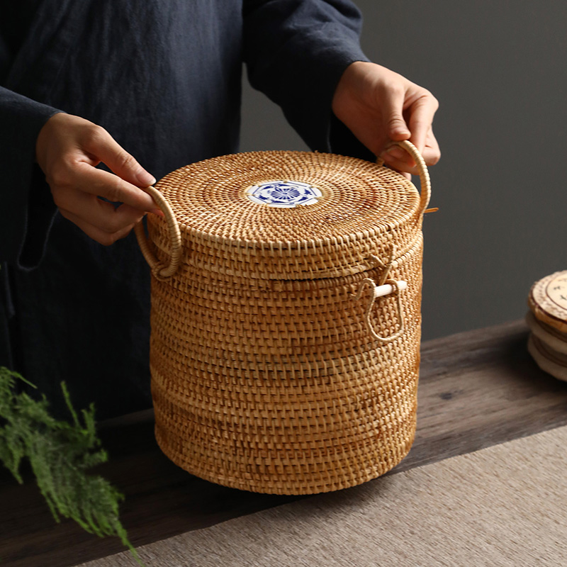 Food Snacks That Are Green - 籐製のお茶収納ボックス,蓋付き,緑茶,コーヒーバッグ,お茶,食器,容器用
