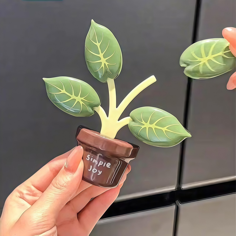 Food Snacks That Are Green - 緑の植物の葉の形をした磁気シーリングクリップ、家庭用食品やスナックの保存用シーリングクリップ、創造的な鉢植えの葉の形をした冷蔵庫用マグネット、防湿シーリングクリップ、創造的な鉢植えの葉の形をした磁気シーリングクリップ、食品袋用Sサイズ