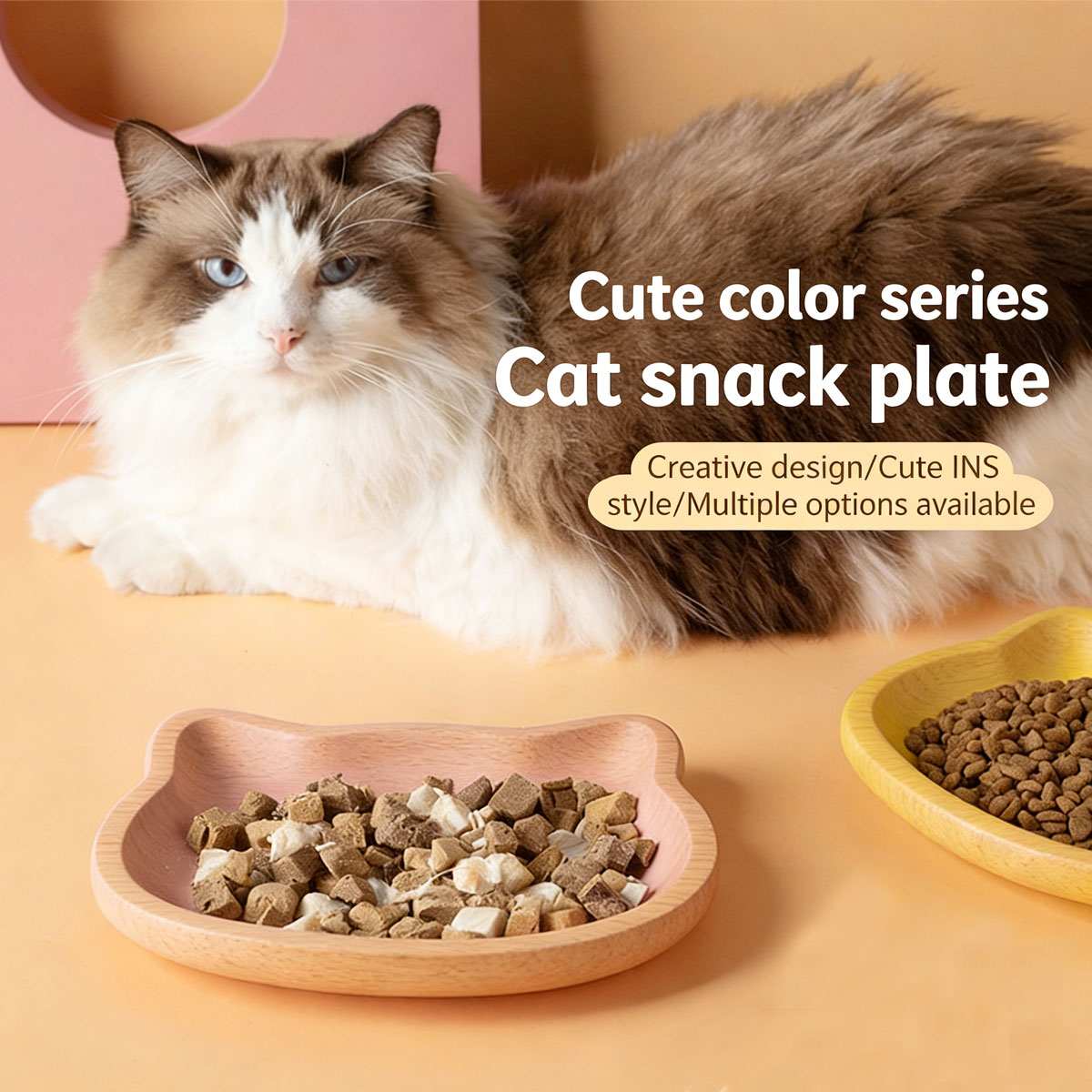 可愛い猫型ペット用スナックプレート、INS風猫用食器、マルチ - Food Snacks Options のレビューと価格