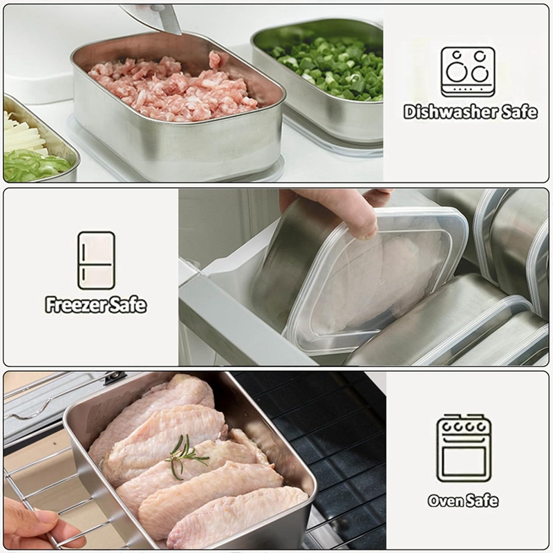 ステンレス製食品保存容器、食品保存弁当箱、漏れ防止シリコン蓋 - Food & Snacks Pdf のレビューと価格