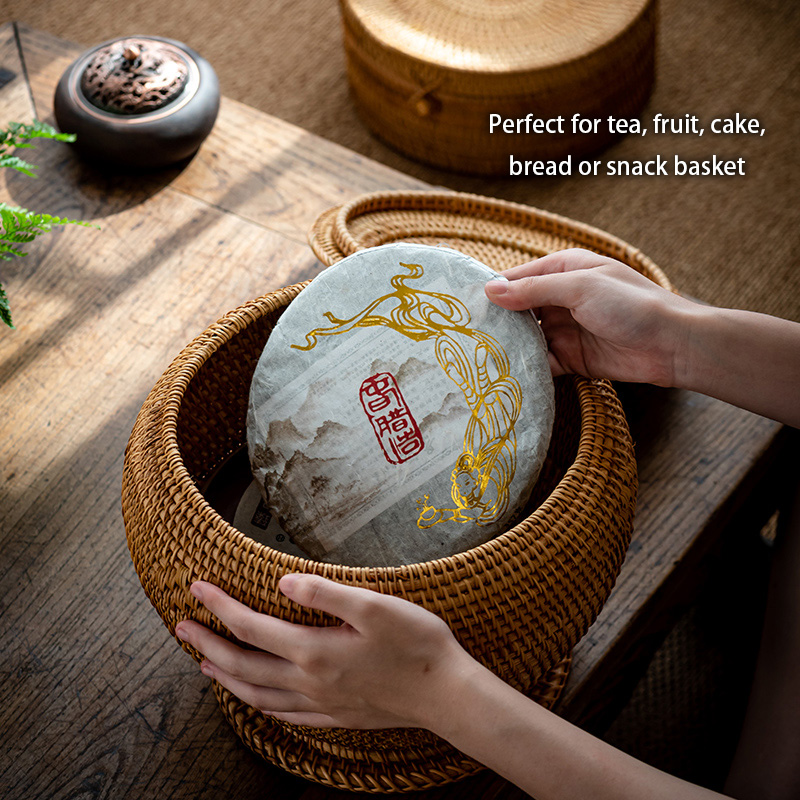 ふた付きの編まれた籐のお茶の収納ボックス,ティーバッグ,コー - Food Snacks That Are Green のレビューと価格